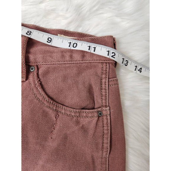 Bullhead Womens Cut Off Denim Shorts Pink Distressed High Rise Button Fly 25 - Picture 3 of 7